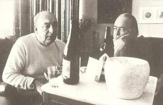 Um dos encontros de Neruda e Vinícius de Moraes, sempre regado a bons vinhos